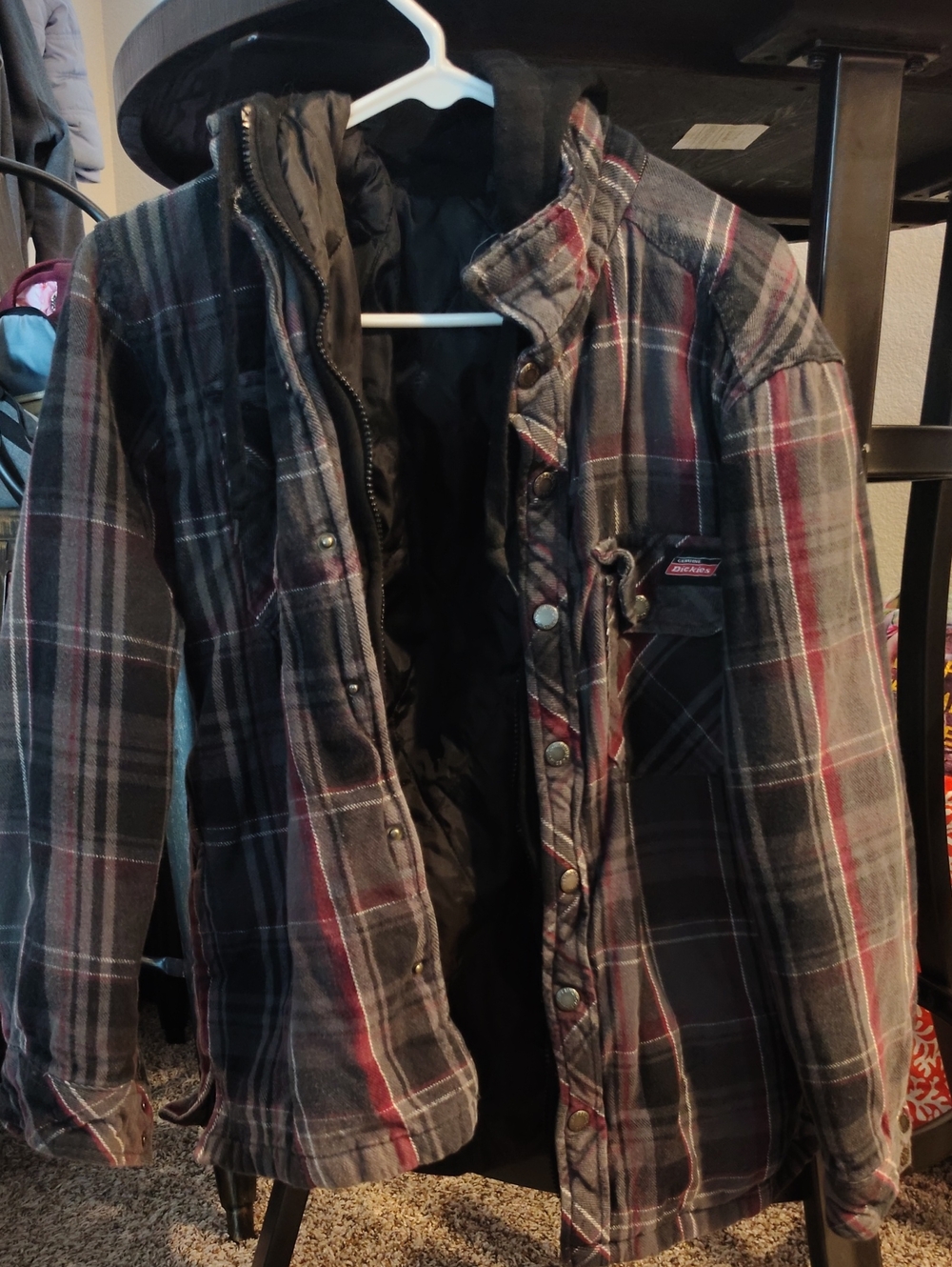 Dickies Plaid Jacket in Grey, Black & Red